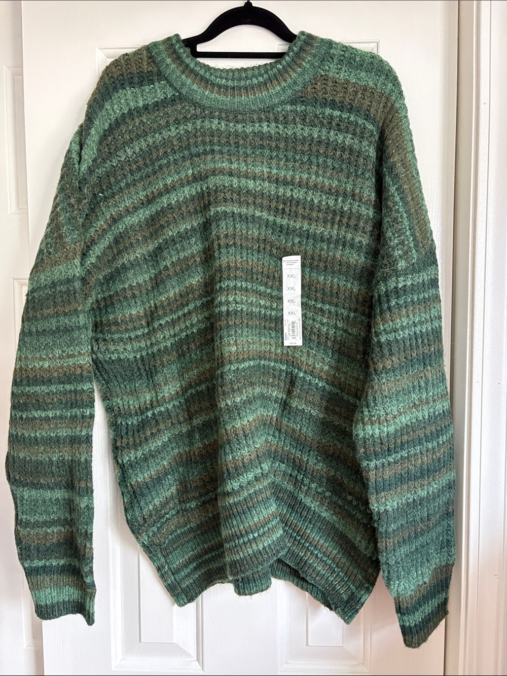 Sonoma Green Striped Crewneck Sweater